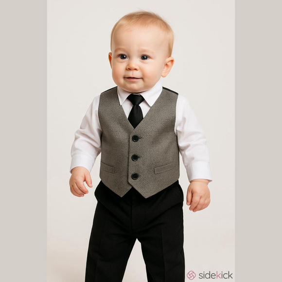 Boys 12M 4-Piece Outfit Vest, Pants, Shirt, Tie - Picture 1 of 13